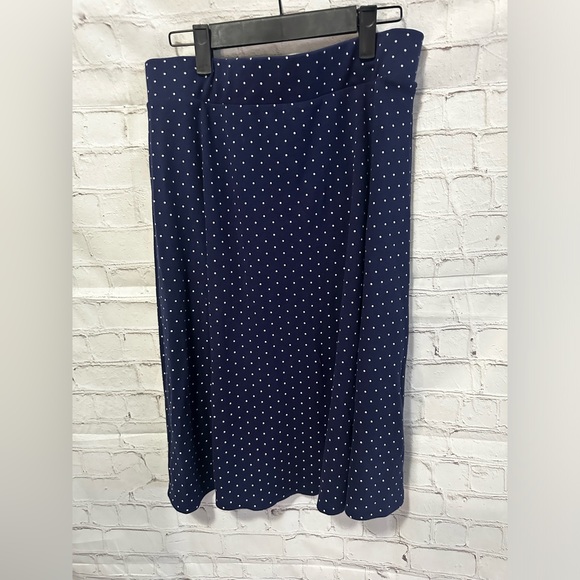 Lands End 10-12 Blue and White Polka Dot Skirt - Picture 1 of 4